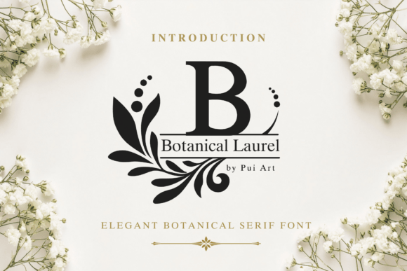 Botanical Laurel: Crafting Timeless Elegance with Serif Flair