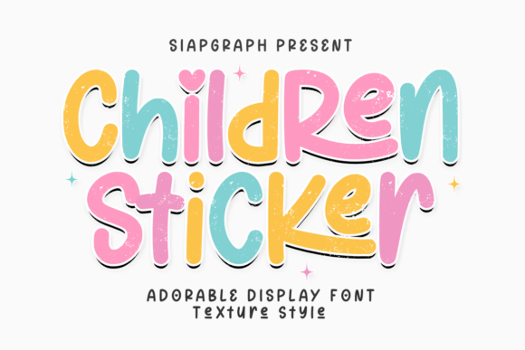 Children Sticker Texture: A Font That Brings Playful Designs to Life